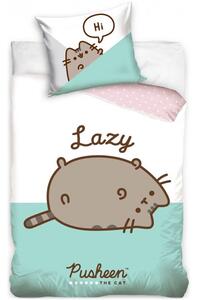 Bavlnené posteľné obliečky Lenivá mačička Pusheen - motív Lazy Cat - 100% bavlna Renforcé - 70 x 90 cm + 140 x 200 cm