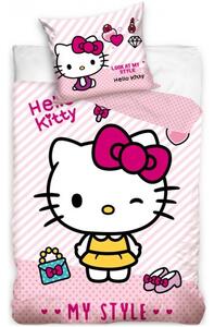 Bavlnené posteľné obliečky Hello Kitty - motív My Style - 100% bavlna - 70 x 90 cm + 140 x 200 cm