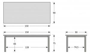 Doppler CONCEPT FSC® - stôl s teakovou doskou 150 x 90 x 75 cm