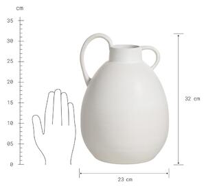 LENA Váza s rukojeťou 32 cm - biela