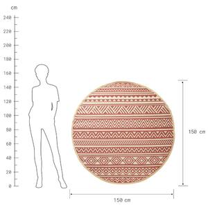 COLOUR CLASH Vonkajší koberec pruhy 150 cm - sv. červená/krémová