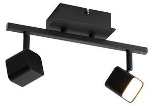 Moderné nástenné svietidlo čierne vrátane LED s vypínačom 2-svetlo - Nola
