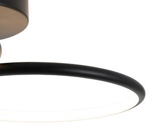 Stropné svietidlo čierne vrátane LED 3-stupňového stmievateľného 2-svetla - Joaniqa