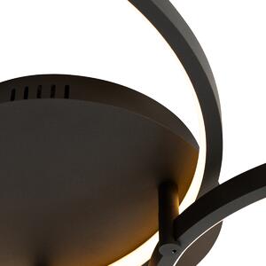 Inteligentné stropné svietidlo čierne 3-svetlá s diaľkovým ovládaním - Rondas