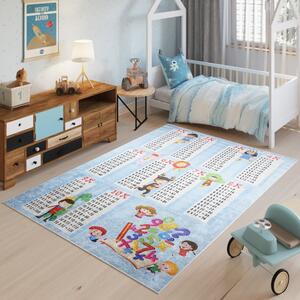 Detský koberec s motívom detí a malej násobilky Šírka: 80 cm | Dĺžka: 150 cm