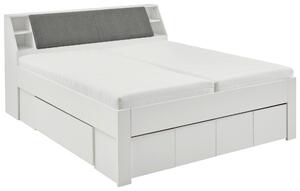 POSTEĽ, 180/200 cm, textil, kompozitné drevo, sivá, biela Carryhome - Online Only zostavy, Online Only