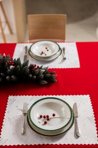 Dekorstudio Luxusné Vianočné prestieranie na stôl so striebornými stromčekmi SW6 - sada 2 kusy