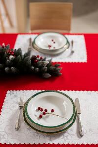 Dekorstudio Luxusné Vianočné prestieranie na stôl so striebornými hviezdami SW4 - sada 2 kusy