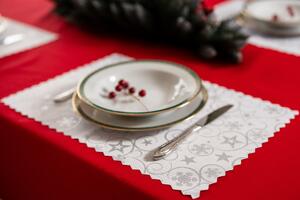 Dekorstudio Luxusné Vianočné prestieranie na stôl so striebornými hviezdami SW4 - sada 2 kusy