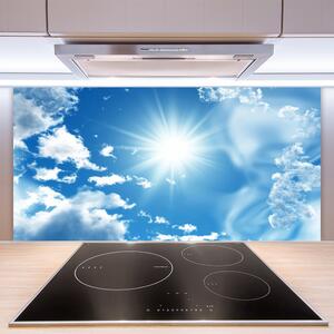 Sklenený obklad Do kuchyne Slnko mraky nebo modré 100x50 cm