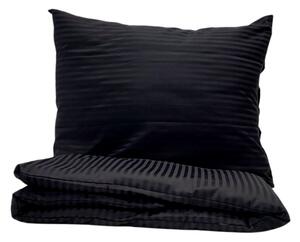Obliečky damaškové čierne TiaHome - 2x Vankúš 90x70cm, 1x Paplón 200x220cm