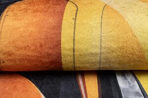 Detský koberec s motívom pretekárskeho auta Žltá Šírka: 80 cm | Dĺžka: 150 cm
