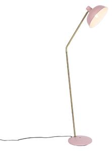 Retro stojaca lampa ružová s bronzom - Milou