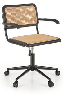 Kancelárska stolička INCAS, 59x77-90x58, prírodná/čierna