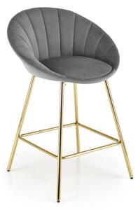 Barová stolička H-112, 58x87x52, popol/zlatá