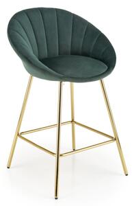 Barová stolička H-112, 58x87x52, tmavo zelená/zlatá