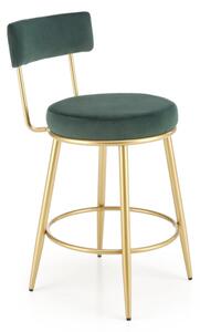 Barová stolička NENA, 45x90x54, tmavo zelená/zlatá