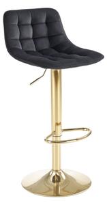 Barová stolička RUDLA, 43x84-106x44, tmavý popol/zlatá