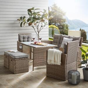 JEDÁLENSKÁ TERASOVÁ SÚPRAVA kov, plast, sklo, textil Ambia Garden - Záhradné zostavy, Online Only