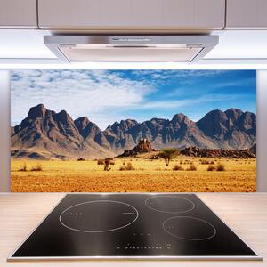 Sklenený obklad Do kuchyne Púšť hory príroda 100x50 cm