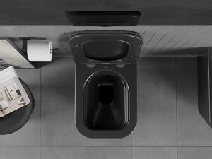 Mexen Teo závesné wc Rimless s toaletným Slim sedátkom z duroplastu, čierna matná - 30850685