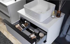 Cersanit - VIRGO závesná skrinka pod umývadlo s doskou 80cm, biela-čierna, S522-027