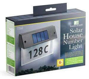 Solárne osvetlenie čísla domu – plexi panel, 5 LED, 6+ h výdrž, automatické (GOE- 55290)