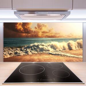 Sklenený obklad Do kuchyne Oceán pláž vlny krajina 100x50 cm