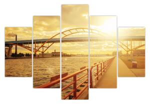 Obraz mosta pri západe slnka (150x105 cm)