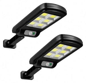Solárny reflektor PHENOM 6 COB LED 5W 300 lm – 3 režimy, PIR 120°, IP65 (55290-2 kusy)
