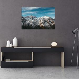 Obraz zasnežených vrcholkov, Fiordland (90x60 cm)