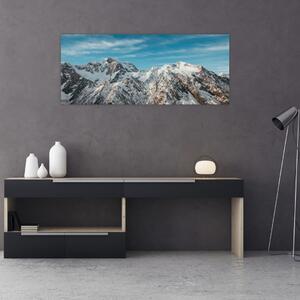 Obraz zasnežených vrcholkov, Fiordland (120x50 cm)