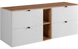 TREND biely matný W140DC závesná skrinka pod umývadlo 140 cm