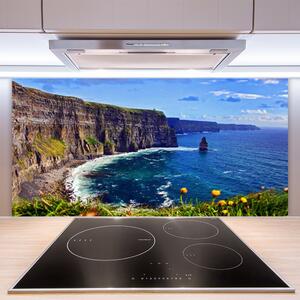 Nástenný panel  Záliv skaly more krajina 100x50 cm