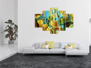 Obraz - Architektúra, kubistická abstrakcia (150x105 cm)