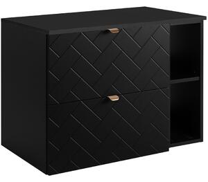 TREND čierny matný B80+DB závesná skrinka pod umývadlo 80 cm