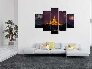 Obraz ohňostroja v Ázii (150x105 cm)