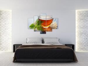 Obraz šálky s čajom (150x105 cm)