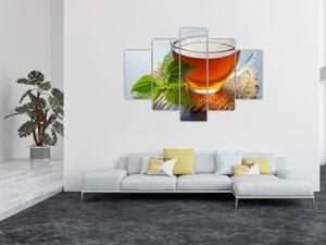 Obraz šálky s čajom (150x105 cm)