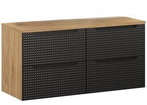 LUXOR Black 82-120-60-60-D závesná skrinka pod umývadlo 120 cm