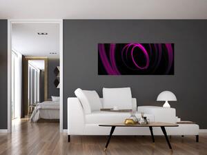 Obraz - fialové čiary (120x50 cm)
