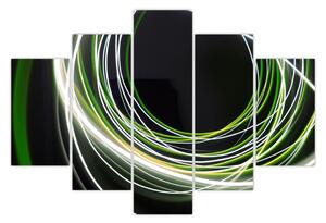 Obraz zelených čiar (150x105 cm)