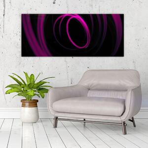 Obraz - fialové čiary (120x50 cm)