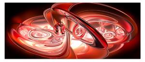 Obraz - červené tvary (120x50 cm)