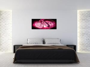 Obraz ružových fraktálov (120x50 cm)