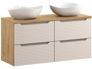 LUXOR Beige 82-120-60-60-DU kúpeľňová skrinka s umývadlami 120 cm