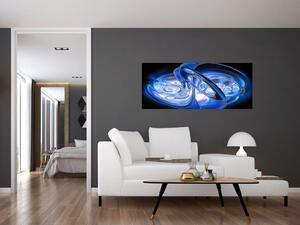Modrý abstraktný obraz (120x50 cm)