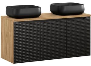 LUXOR Black 82-120-3D-DU závesná skrinka s umývadlom 120 cm