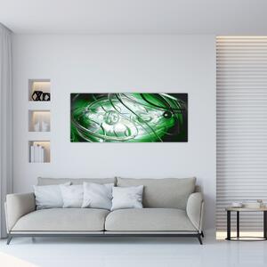 Zelený abstraktný obraz (120x50 cm)