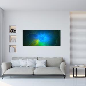 Obraz modrej abstrakcie (120x50 cm)